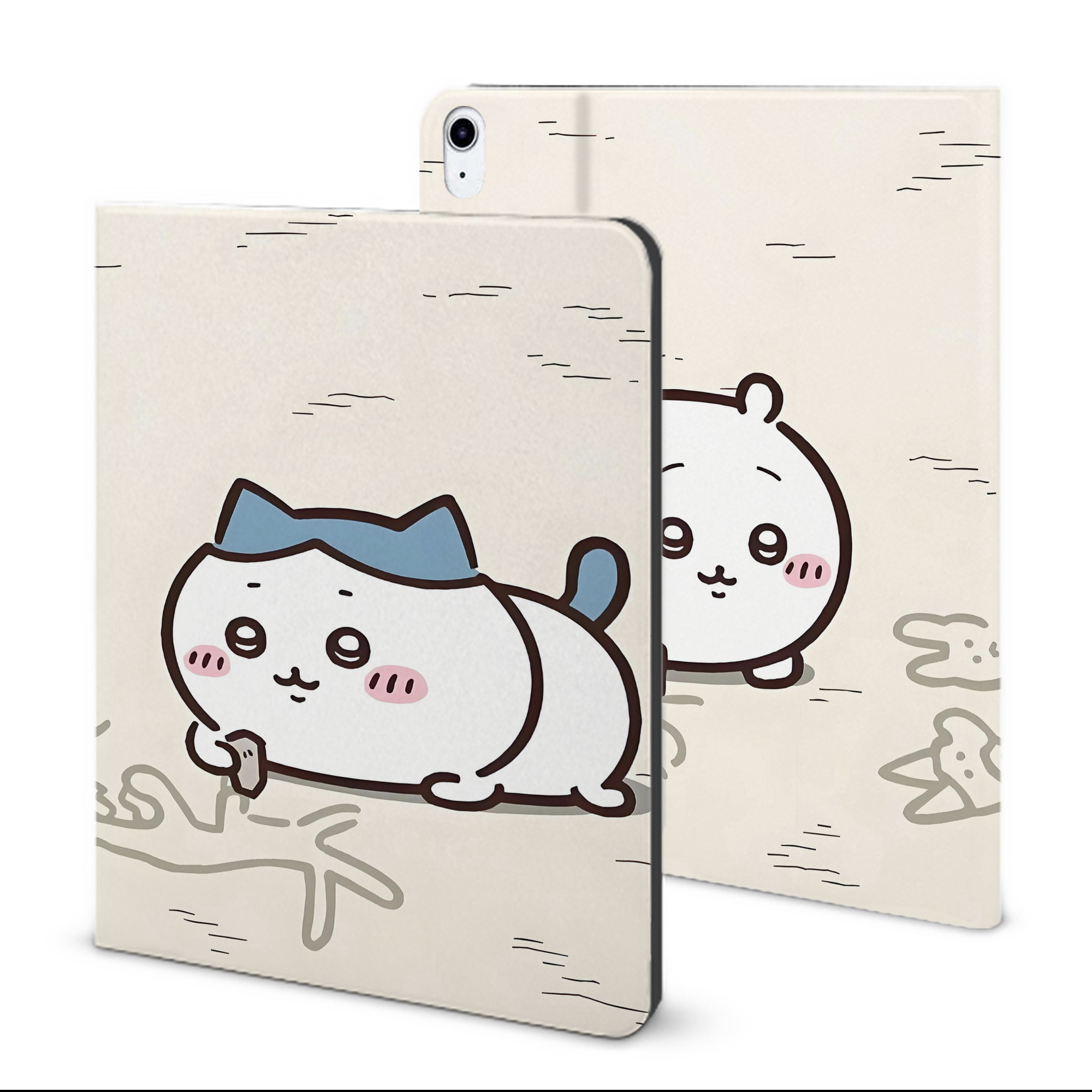 （画像用） ちいかわ Chii-kawa IPad ケース ブック型 PUレザー TPU 耐衝撃 軽量 薄型 ペン収納なし 全面保護 IPad 各モデル対応